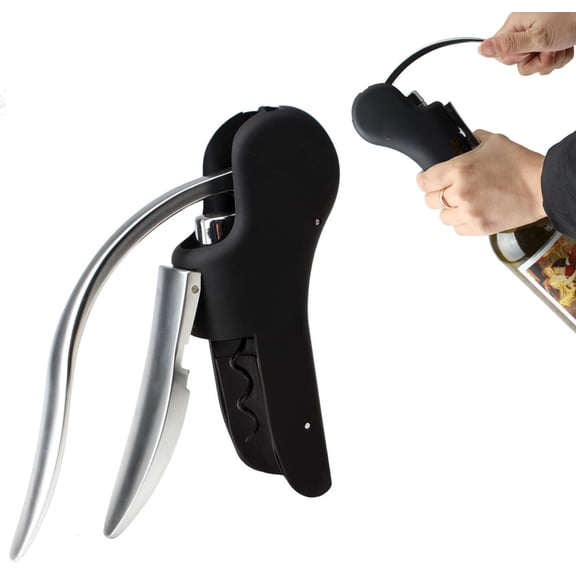 Unbranded Manual Wine Opener Compact Vertical Corkscrew Heavy Duty Stainless Steel Bottle Opener Bar Tool with Gift Box