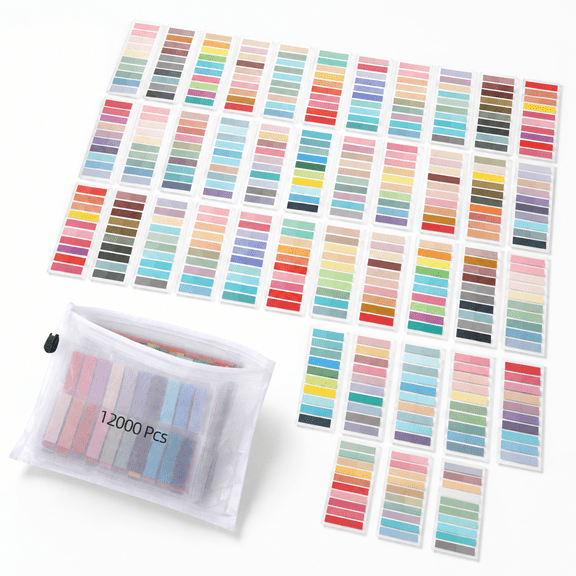 Unbranded Multicolor 12000 Pack Book Annotation Sticky Tabs with Storage File Bag
