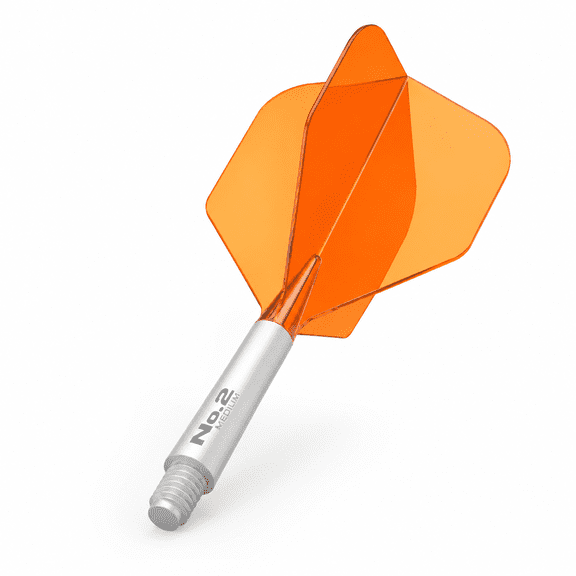 Unbranded Nitro Flite Integrated Flight & Shaft System No.2 Shape Orange White Medium Length Dart Flights