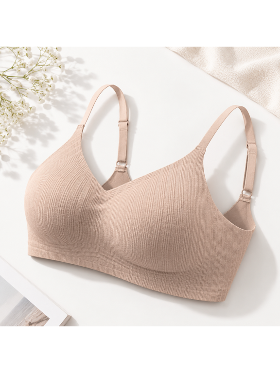 Nude Medium Petite Push Up Wireless Seamless Bralette