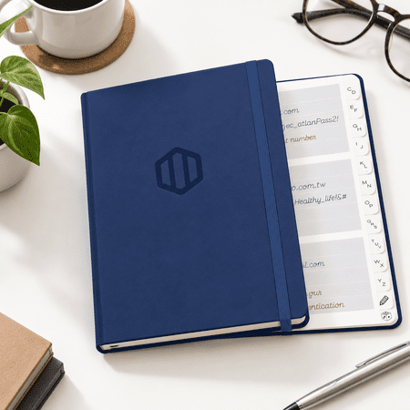 Unbranded Password Address Book with A-Z Tabs, Stores 500+ Logins, 5.83 x 4.37 x 0.79 in