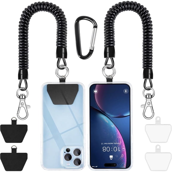 Unbranded Phone Lanyard Tether, Stretchy Phone Strap Patch Anchor Outdoor Climbing Hook Compatible for Most Smartphones