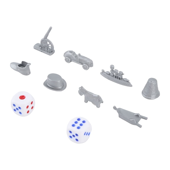 Unbranded Plastic Board Game Accessories Cannon Car Ship Hat Board Game Replacement Pieces with 2 Dice Set for Family Game Night, Multicolor