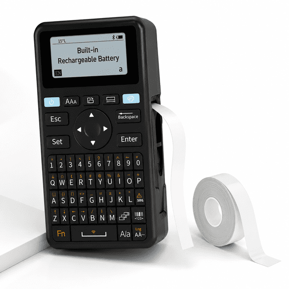 Unbranded Portable Label Maker with 1 Tape Roll, Fast Printing and Rechargeable