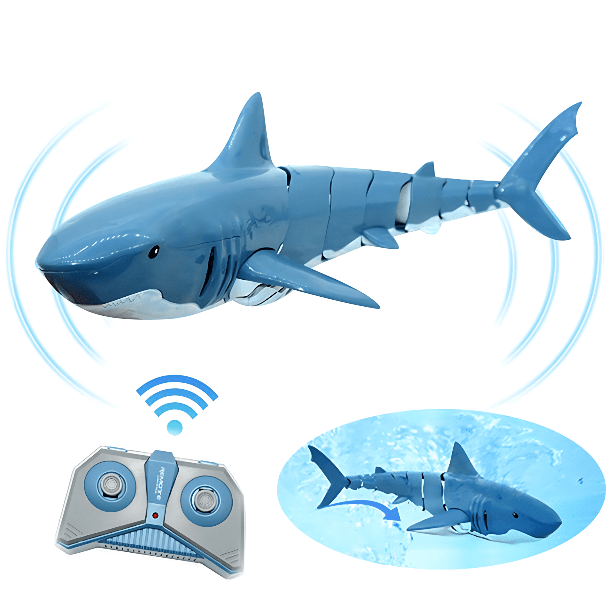 Unbranded RC Shark Toy, 2.4G Remote Control Shark for Swimming Pool and Lake, Lifelike Water Boat Toy for Boys Girls Ages 6+
