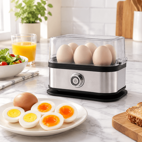 Unbranded Rapid Electric Egg Cooker, 6-Egg Capacity, Auto Shut-Off