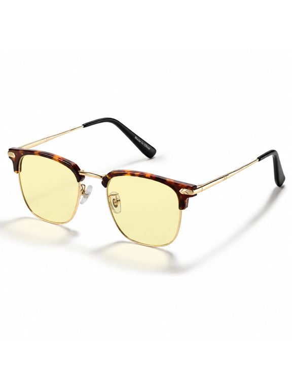Rectangle Browline Computer Gaming Glasses, TR90 Lightweight Metal Frame