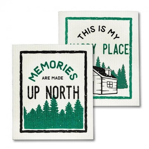 Unbranded Set Of 2 Happy Place Dishcloth