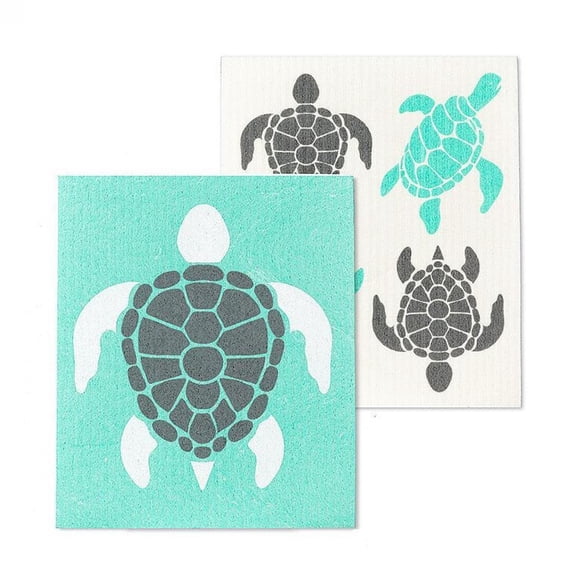 Unbranded Set Of 2 Sea Turtles Dishcloth