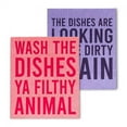 thumbnail image 1 of Unbranded Set Of 2 Wash The Dishes..Funny Text Dishcloth, 1 of 5