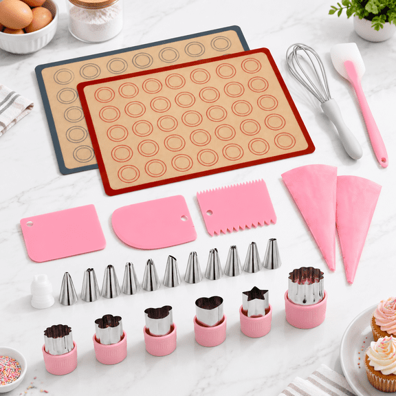 Unbranded Silicone Macaron Baking Kit with 2 Mats, Piping Bags, Tips and Accessories
