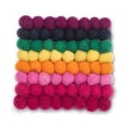 thumbnail image 1 of Unbranded Square Rainbow Stripe Pompom Trivet, 1 of 2