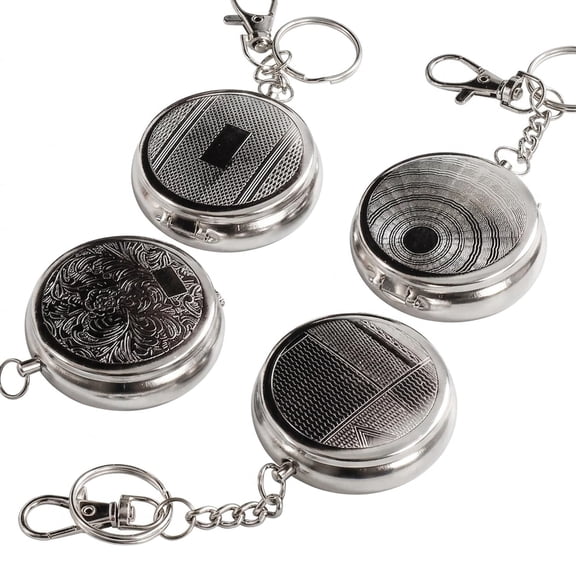 Unbranded Stainless Steel Multipurpose Ashtray with Lid, 1.97 x 1.97 Inches