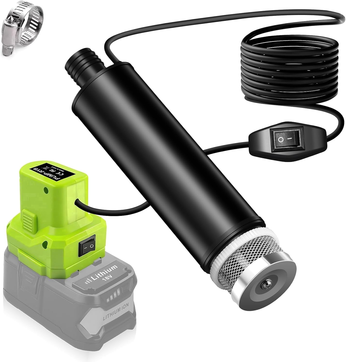 Unbranded Submersible Pump for Ryobi 18V Battery, 635GPH Transfer Pump ...