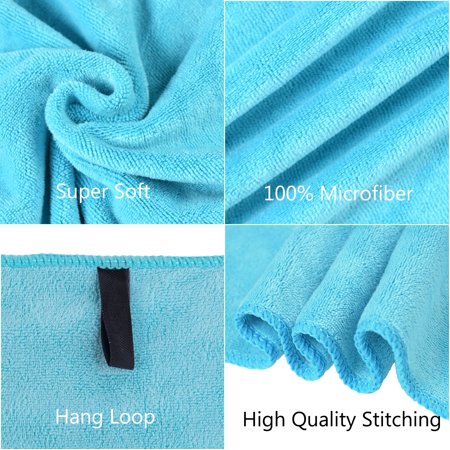 Unbranded Superior 6-Piece Towel Set Bath Towel 27" x 55" Fast Drying - 27"x55" light Blue