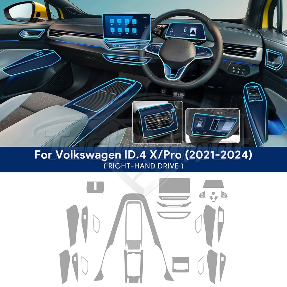 Id4 Customization Unbranded TPU Interior Protective Film Trim Sticker For Volkswagen ID.4 ...