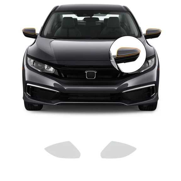 Unbranded TPU PPF Clear Headlight Paint Protection Film For Honda Civic Sedan EX LX Touring Sport 2019-2021 8.5mil Pre Cut 2 Sets