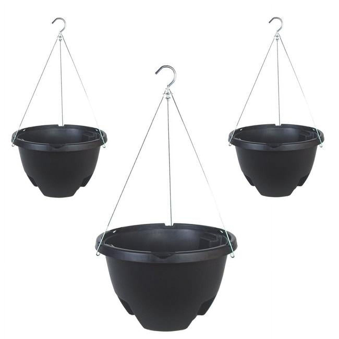 Unbranded EG425BK3P The Weekender 16 Plastic Self Watering Black Hanging  Planter (3 Pack)