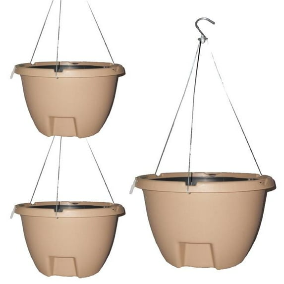 Unbranded EG525SD3P The Weekender 16 SAND Colored Self Watering Hanging Planter (3 Pack)