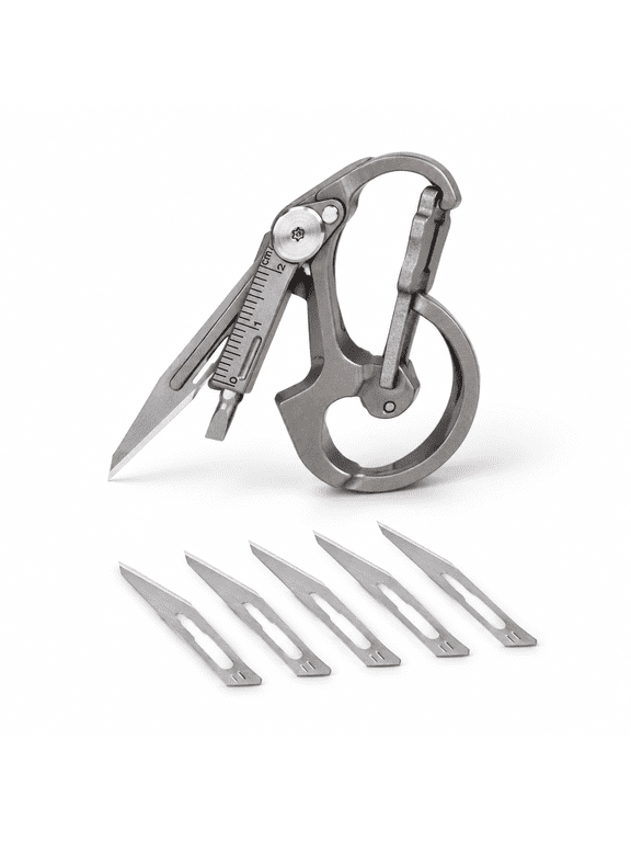 Titanium EDC Keychain Multi-Tool with Bottle Opener, 2.64"x 1.26"x 0.14"