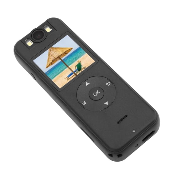 Unbranded Wearable Video Recorder 4K HD Multifunctional Night Vision Wireless WiFi Body Mounted Video Camera with 180 Rotating Lens, Time Lapse, Clip-On Design, Up to 256GB Storage, Black
