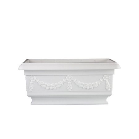 Unbranded White Rectangular Pedestal Planter