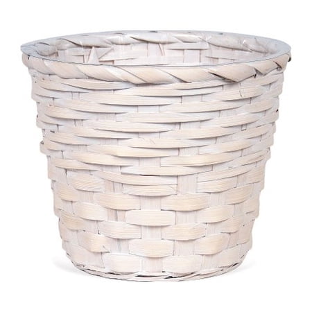 Unbranded White Washed Wicker Planter