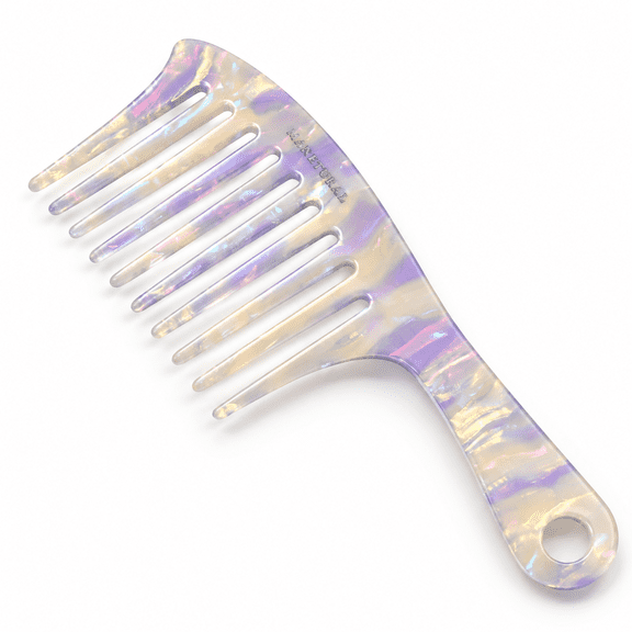 Unbranded Wide Tooth Hair Comb, White Purple C, For Curly Tight Hair, 7.4 Inch