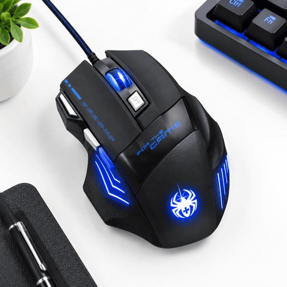 Unbranded Wired Optical Gaming Mouse, 7200 DPI, 7 Adjustable Levels, Black
