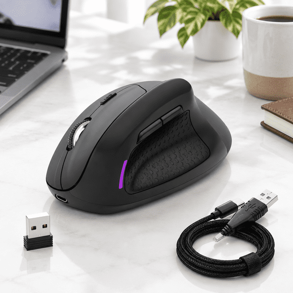 Unbranded X45 Vertical Wireless Mouse, Quiet Clicks, 4.84 x 4.06 x 2.64 in