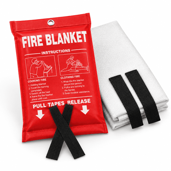 Unbranded XL Emergency Fire Blanket, 47" x 71", Fiberglass Fire Retardant for Home and Kitchen