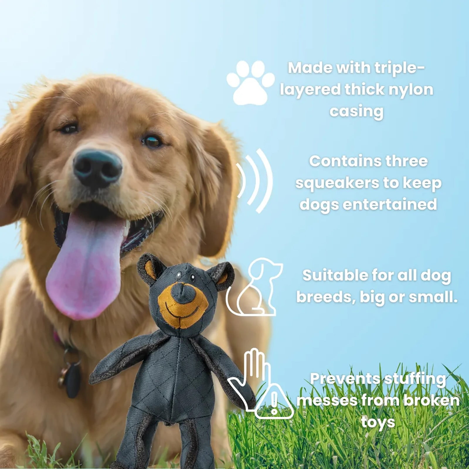 Image showcasing Unbreakable Bear 2.0 Dog Toy, Tough Dog Toys for Aggressive Chewers ...
