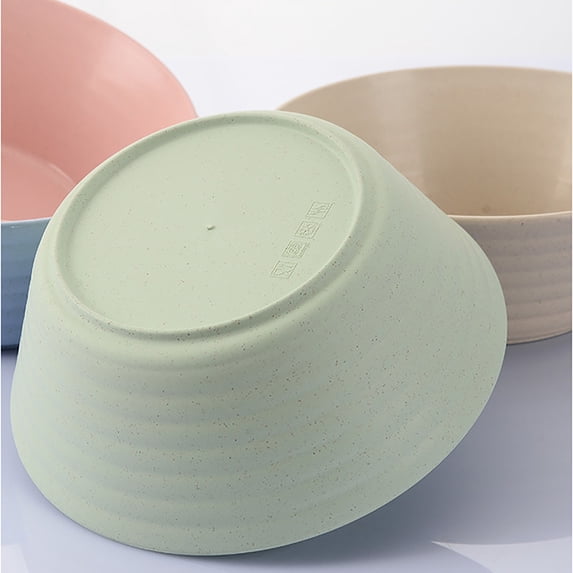 Unbreakable Cereal Bowls,7in Reusable Plastic Wheat Straw Bowl,Microwave & Dishwasher Safe Bowls for Kitchen,Salad,Soup,Green,2PCS