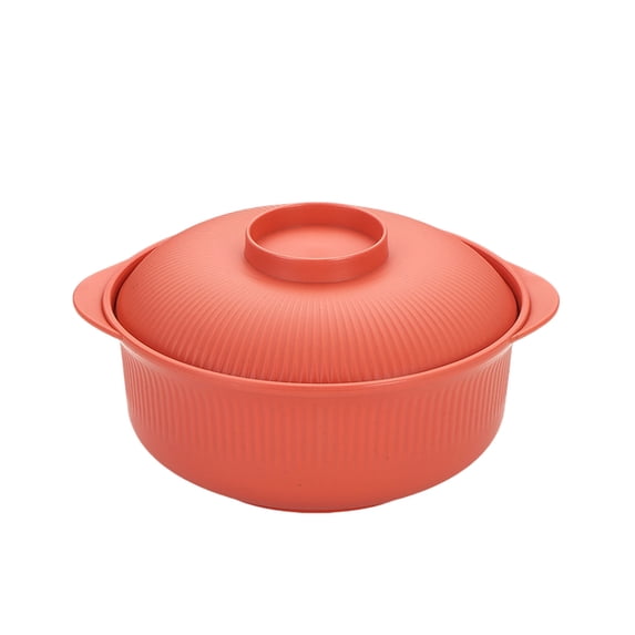 Unbreakable Cereal Bowls,Eco Wheat Straw Soup Bowls with Lid & Double Handles | Microwave & Dishwasher Safe | Dining Table Food Container for Kitchen & Camping,Orange