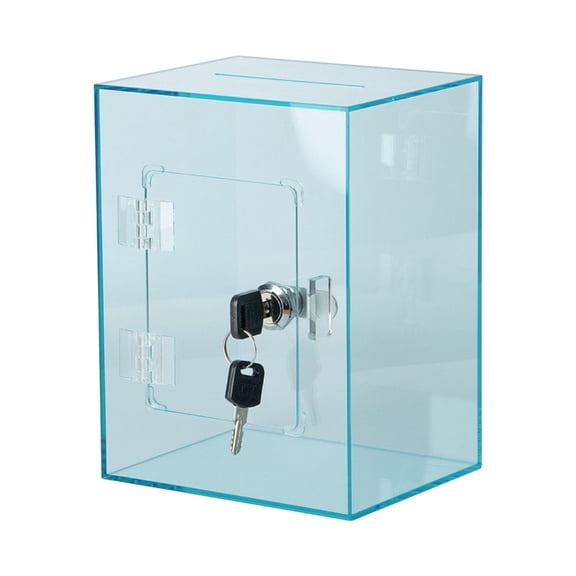 Unbreakable Clear Cash Storage Jar With Lock Key Child Friendly Savings Container Thick Acrylic Construction