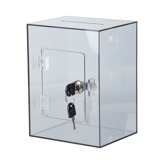 Unbreakable Clear Cash Storage Jar With Lock Key Child Friendly Savings Container Thick Acrylic Construction