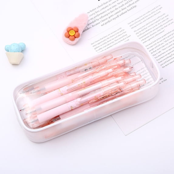 Unbreakable Clear Pencil Case - Large Capacity Hard Shell Organizer with Antimicrobial Coating