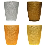Unbreakable Cups - Set of 4 - Plastic Tumbler Cups - Stackable - for Juice, Beverages, Drinks, Cocktails & More