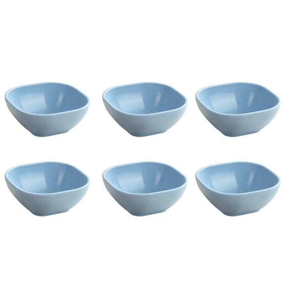 Unbreakable Dipping Bowls, Wheat Straw Soy Sauce Dishes Small Dessert Bowl Dipping Sauce Cups Dip Bowls for Side Dish, Snacks and More 6Pc (Blue)