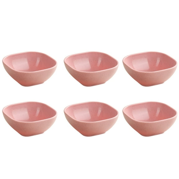 Unbreakable Dipping Bowls, Wheat Straw Soy Sauce Dishes Small Dessert Bowl Dipping Sauce Cups Dip Bowls for Side Dish, Snacks and More 6Pc (Pink)
