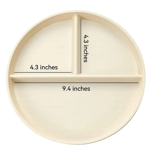 Unbreakable Divided Plates, Ongmies Adult Round Bariatric Plate | 3-Compartment Reusable Wheat Fiber Divided Plate | Dishwasher & Microwave Safe