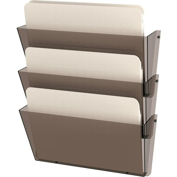 Unbreakable Docupocket 3-Pocket Wall File, Letter, 14 1/2 X 3 X 6 1/2, Smoke | Bundle of 5 Packs
