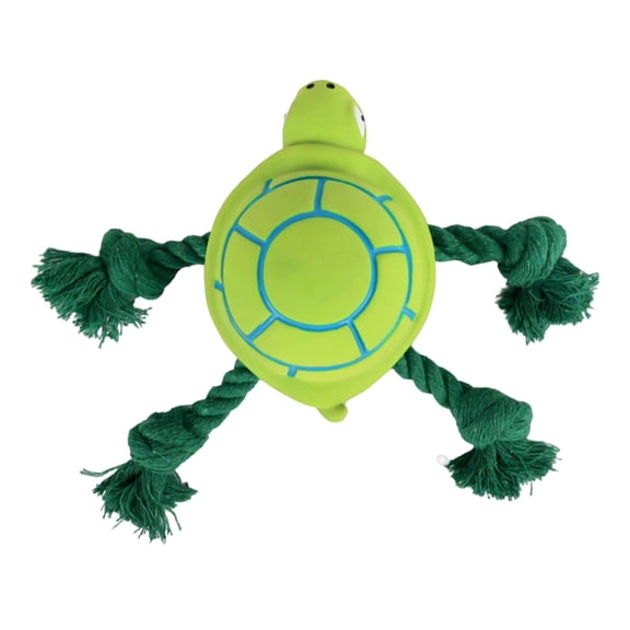 Unbreakable Dog toy, Dog Teething toys, Teething Dog toys for Puppies, 9X11 in, Turtle Profile, Latex Outer, Cotton Rope Limbs, 1 Pc, Medium Breed Chewing Tugging
