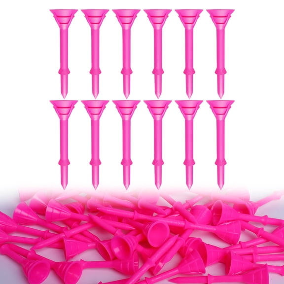 Unbreakable Golf Tees Plastic 3 1/4 inch Value 50 Pack, Low Friction & Low Ball Spin Long Tees to Improve Distance & Accuracy, Durable Tees with Assorted Colors to Practice