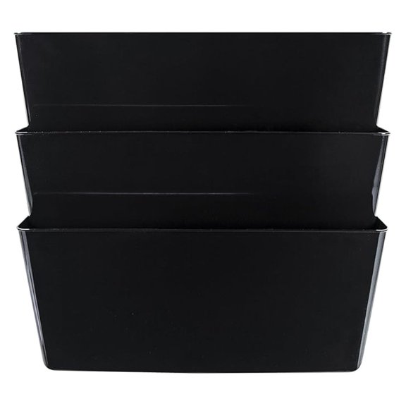 Unbreakable Letter Sized Wall Files, 3-Pack, Black, Case of 6 (STX70353U06C)