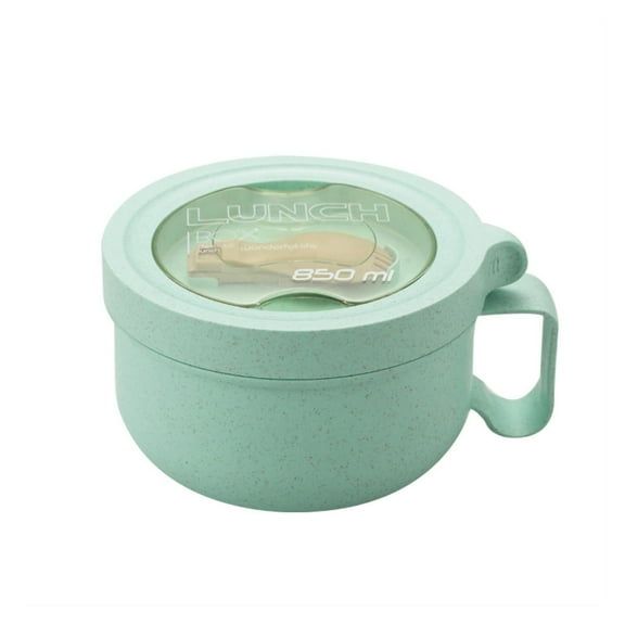 Unbreakable Microwave Soup Mugs with Lids and Handles,Microwave Ramen Bowl with Lid for Soup and Instant Noodles,Oatmeal, Gumbo, Salad,BPA Free,Green