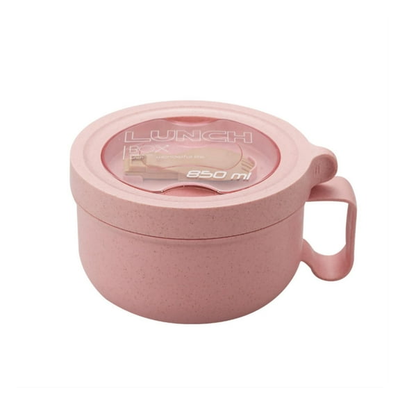 Unbreakable Microwave Soup Mugs with Lids and Handles,Microwave Ramen Bowl with Lid for Soup and Instant Noodles,Oatmeal, Gumbo, Salad,BPA Free,Pink
