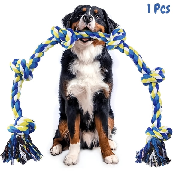 Unbreakable Multi-Section Dog Leash Toy - Heavy Duty Chew Proof Leash for Medium to Large Dogs, Aggressive Chewer Toy with Teeth Cleaning Features, Tug of War Rope, Durable Playtime Companion