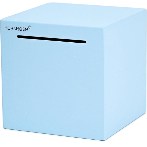 Unbreakable Piggy Bank for Adults, Stainless Steel Money Bank for Real Cash Savings, Must Break to Open Saving Box, Large Capacity Safe Coin Bank for Kids & Teens (Blue, 4.72inches)