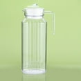 thumbnail image 1 of Unbreakable Plastic Pitcher, Clear Plastic Pitcher with Lid, Heat-Resistant Small Plastic Water Pitcher for Tea, Sangria, Lemonade, Juice, Milk, Stripe，1.5L, 1 of 3